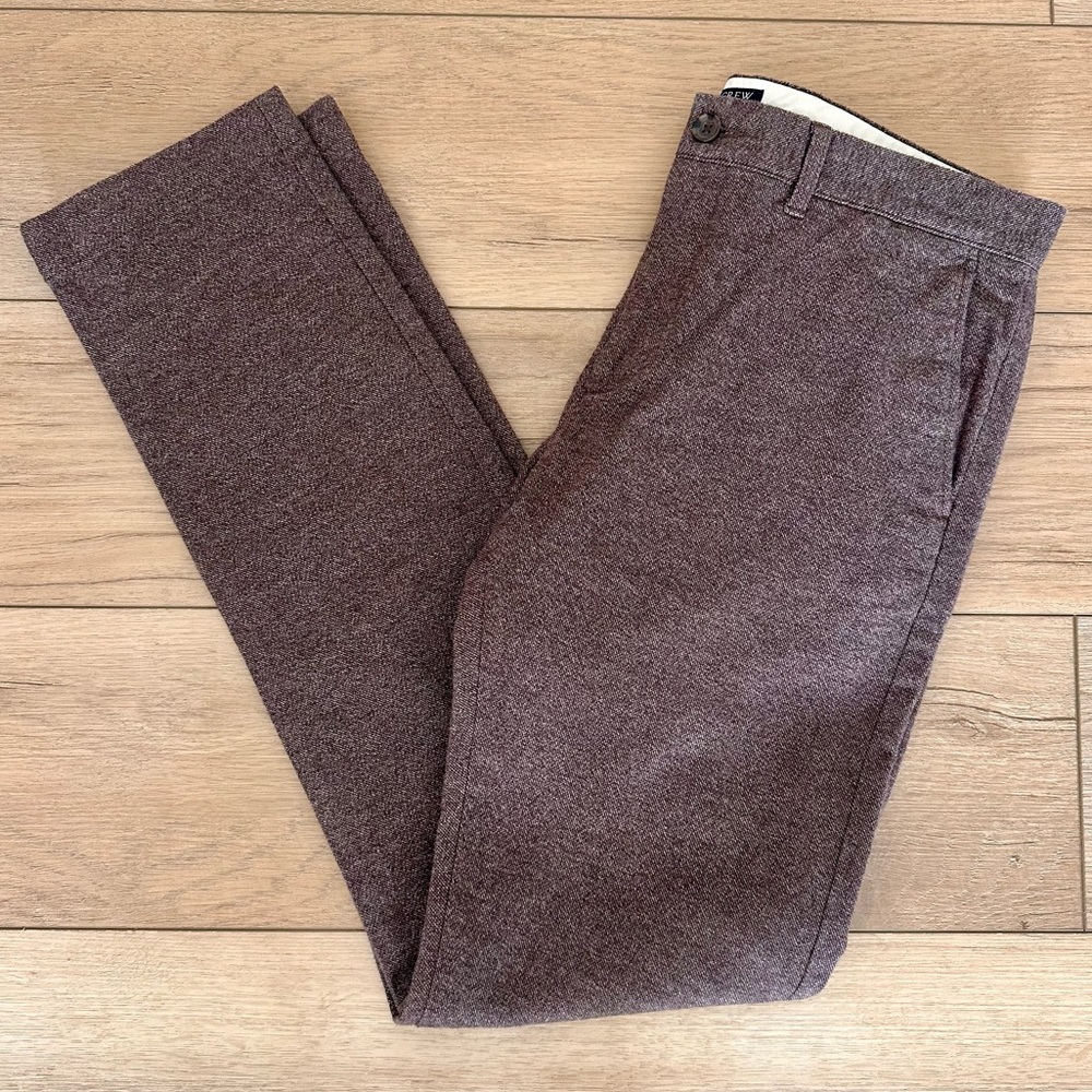 J. Crew Men's Brown Wool Slim Flex Trouser’s